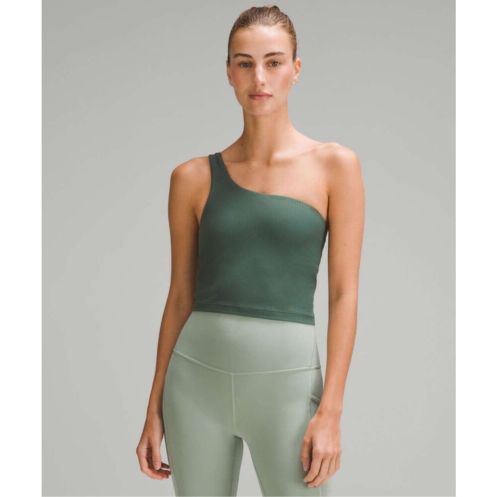 lululemon Ribbed Nulu Asymmetrical Yoga Tank Forest green